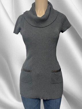 RW&Co. Grey Knit Studded Sweater